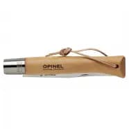Opinel N°8 stainless 8,5 cm. m. læderstrop - Bøg - Opinel